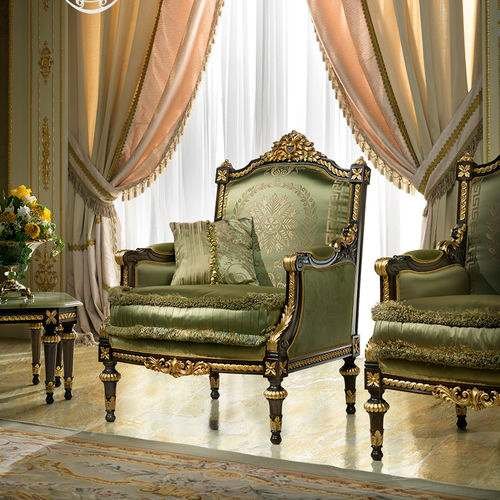 ASTORIA LUXE CARVED WOOD ARMCHAIR
