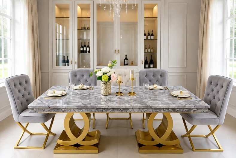 Elegant Grey Marble Dining Room-compressed