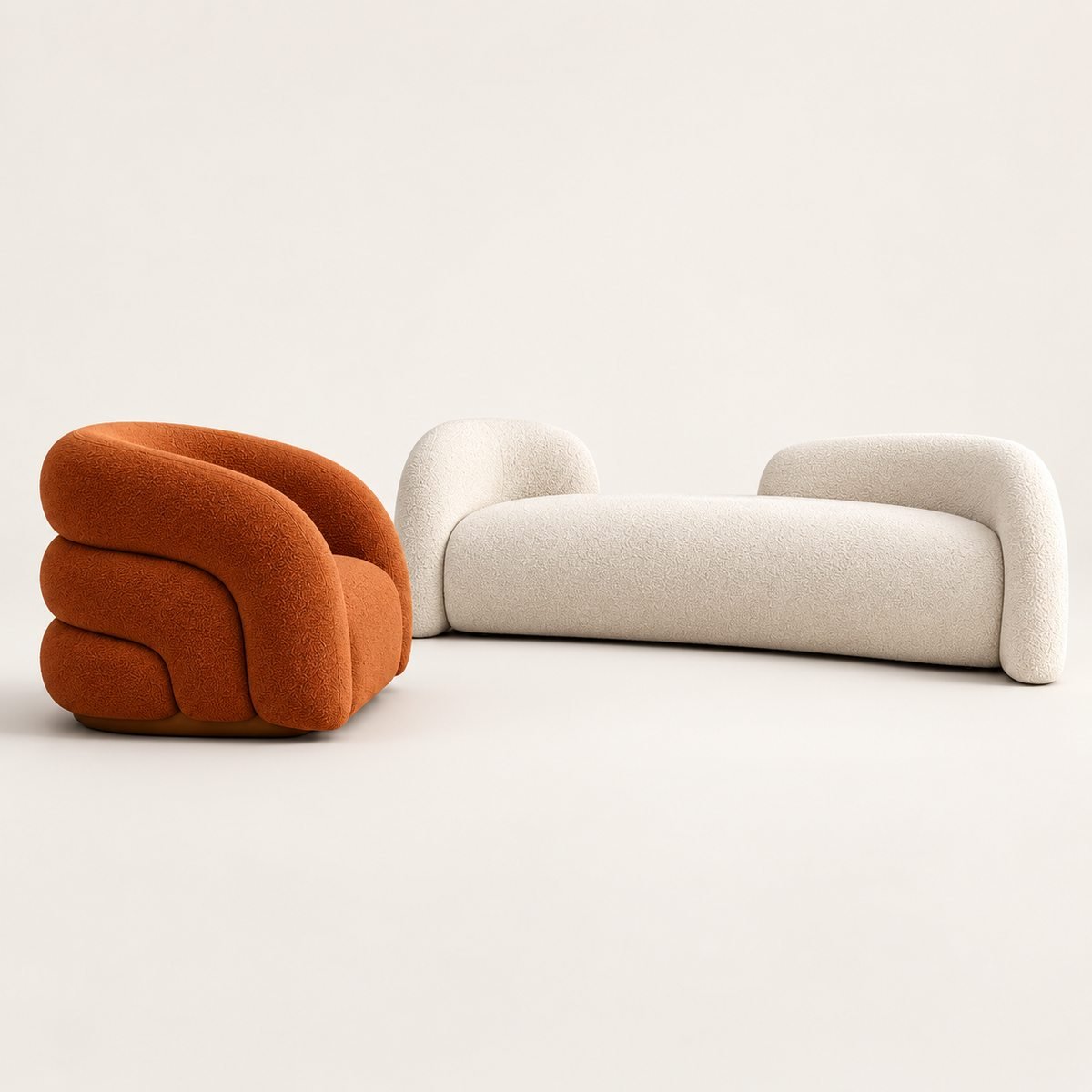 Astoria Bouclé 3-Seater Sofa Set with Lounge Chair & Designer Coffee Table - Image 4
