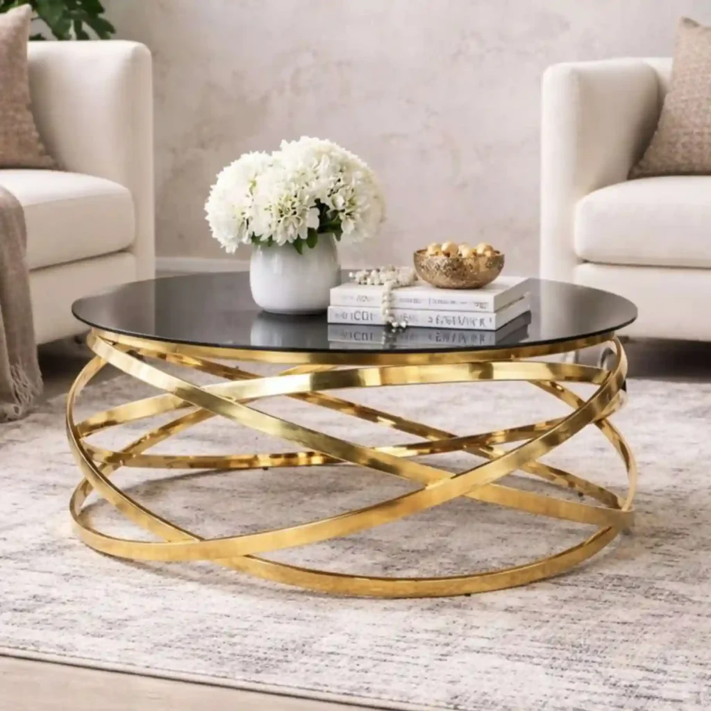 AMALFI GLASS TOP LUXURY COFFEE TABLE