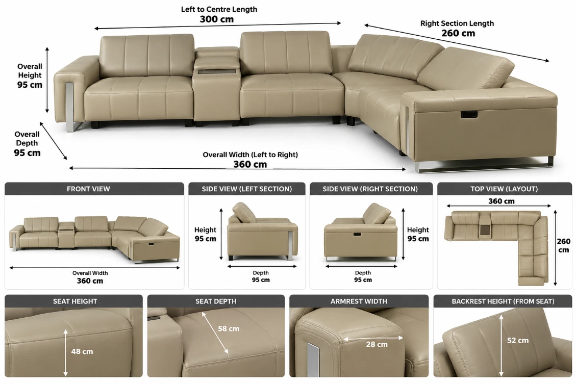 Mellow Motion Full Corner Leather Taupe - Image 3