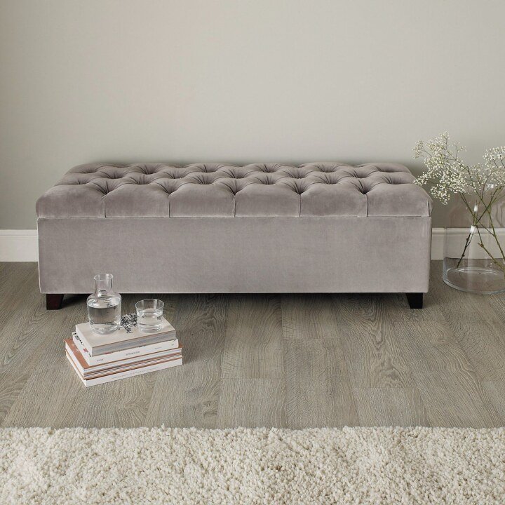 Buttoned Top Storage Ottoman