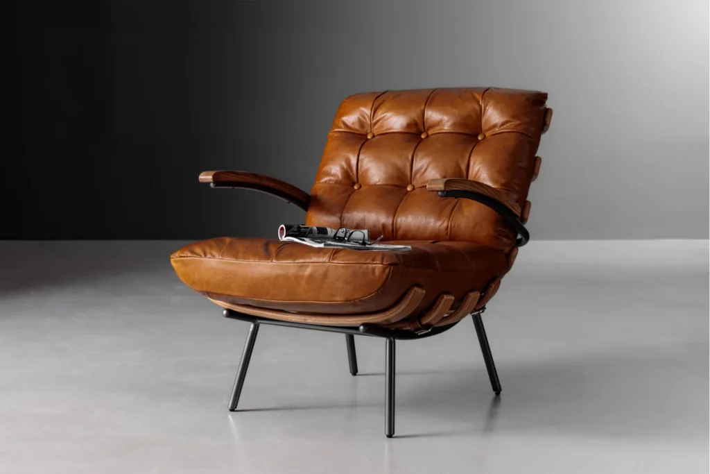Fidel Leather Armchair – Tan