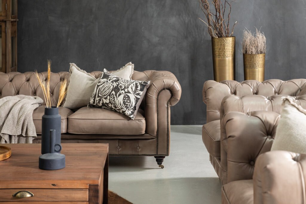 Jefferson Leather Lounge Suite – Smoke