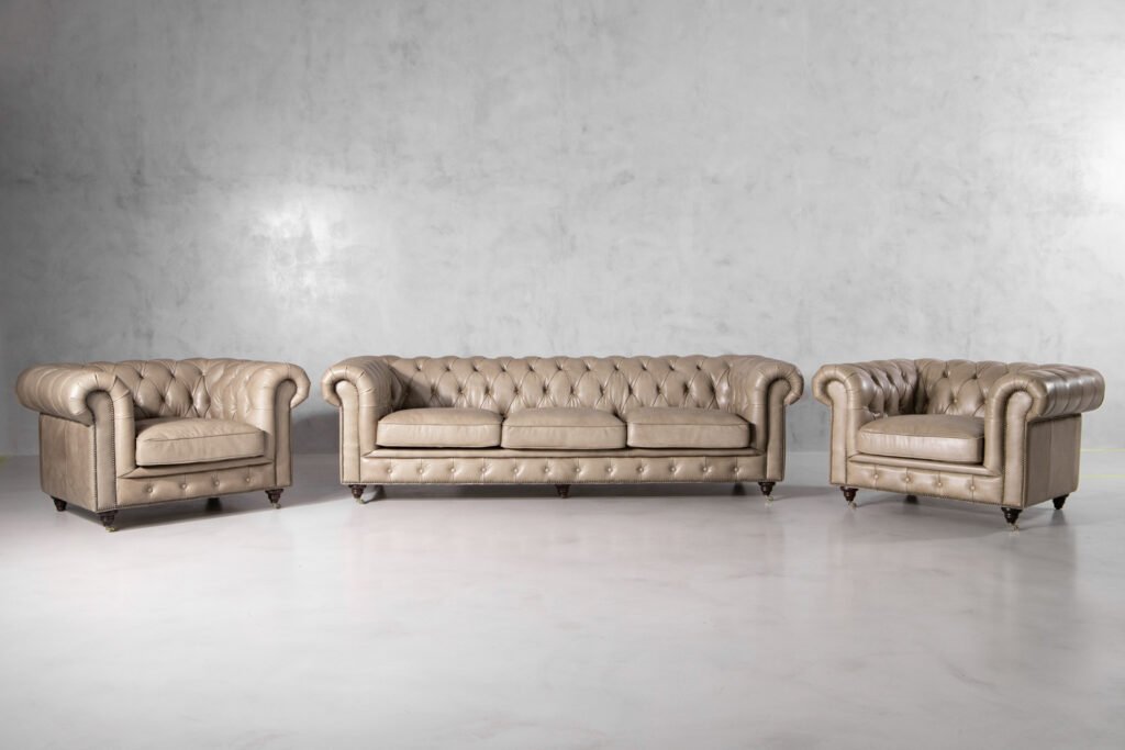 Jefferson Leather Lounge Suite – Smoke