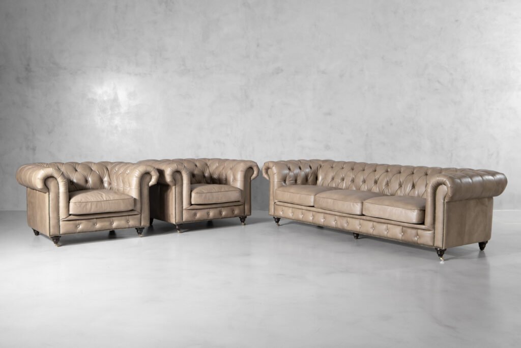 Jefferson Leather Lounge Suite – Smoke