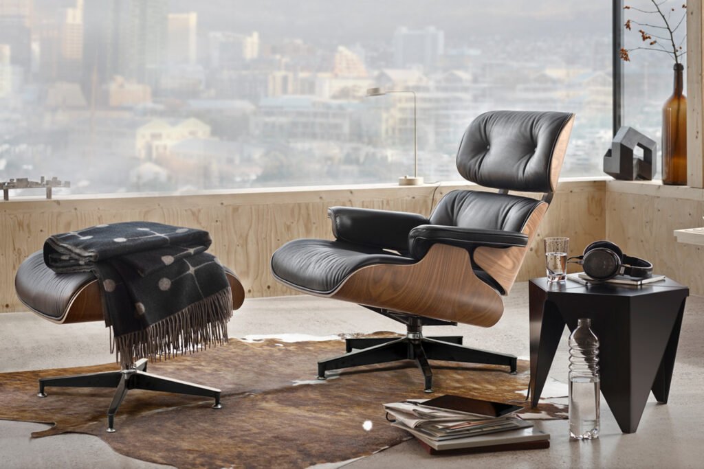 Snowden Leather Lounge Chair – Black