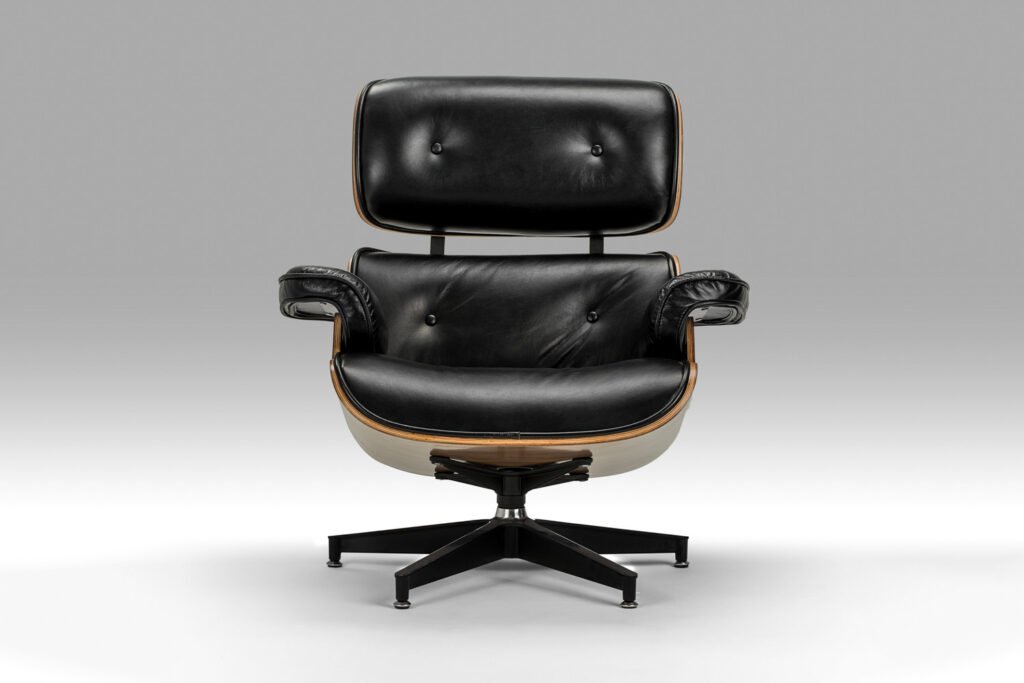 Snowden Leather Lounge Chair – Black