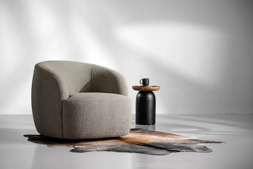 Tayson Swivel Armchair – Stone