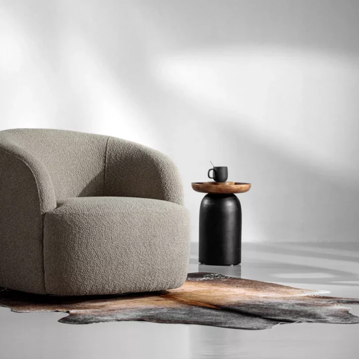 Tayson Swivel Armchair – Stone