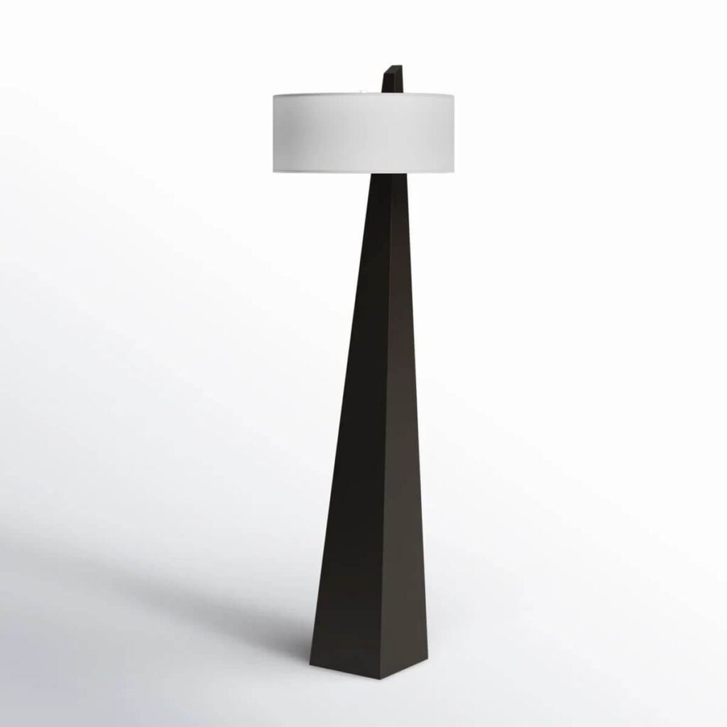 Raiden Floor Lamp – Modern Black Base With White Shade