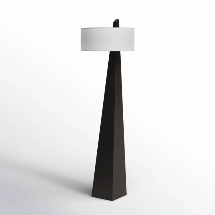 Raiden Floor Lamp – Modern Black Base With White Shade