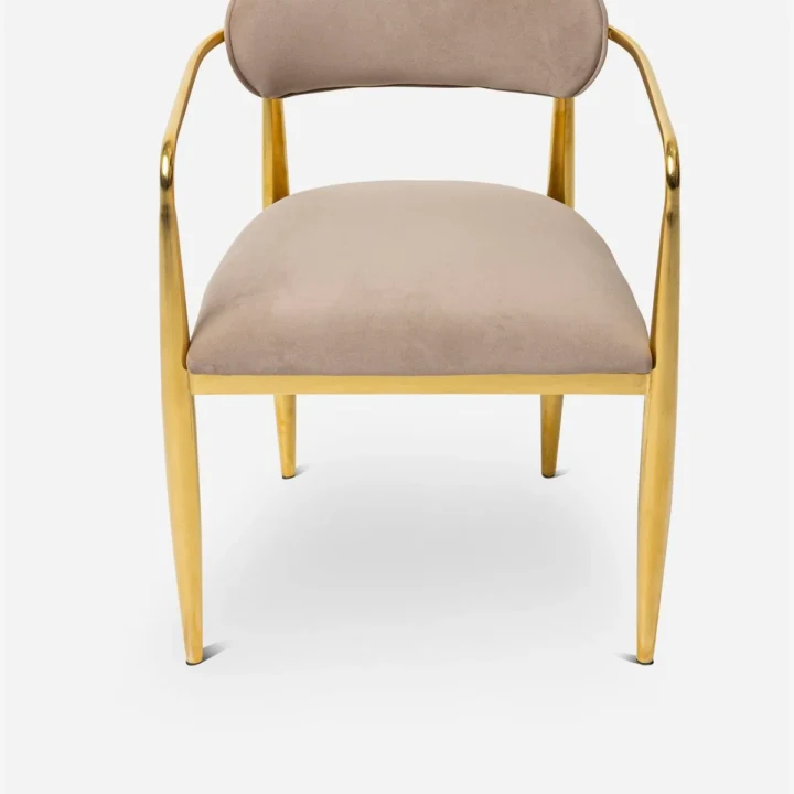 Eldon Dining Chair Brass Leg Velvet Caramel