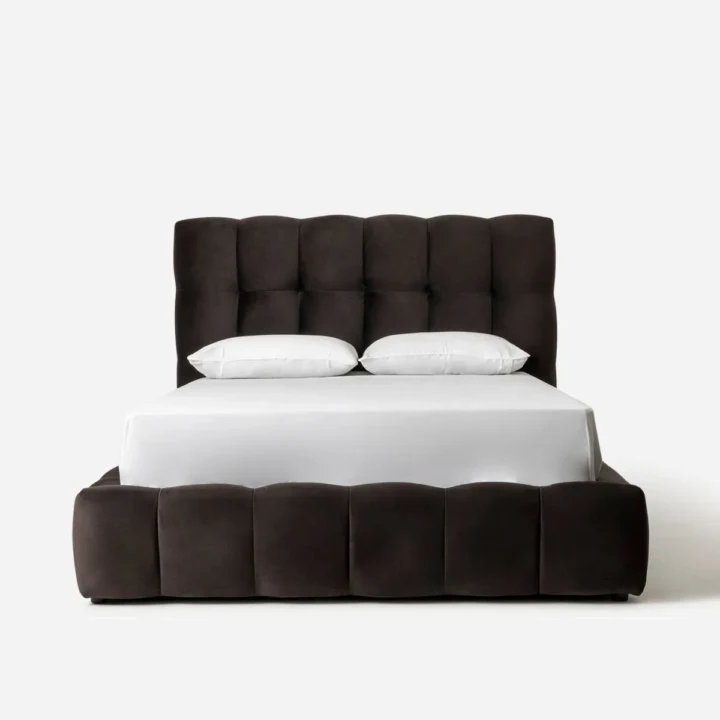 Deluca Tufted Bed LuxGuard Velvet Anthracite