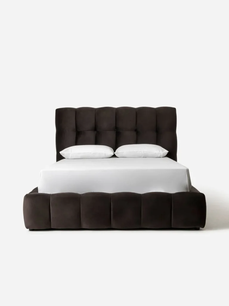 Deluca Tufted Bed LuxGuard Velvet Anthracite