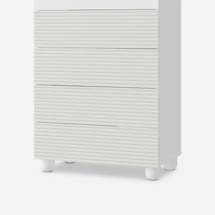 Self Assembly Unfold Cloud 4 Drawer Chest Lacquer White