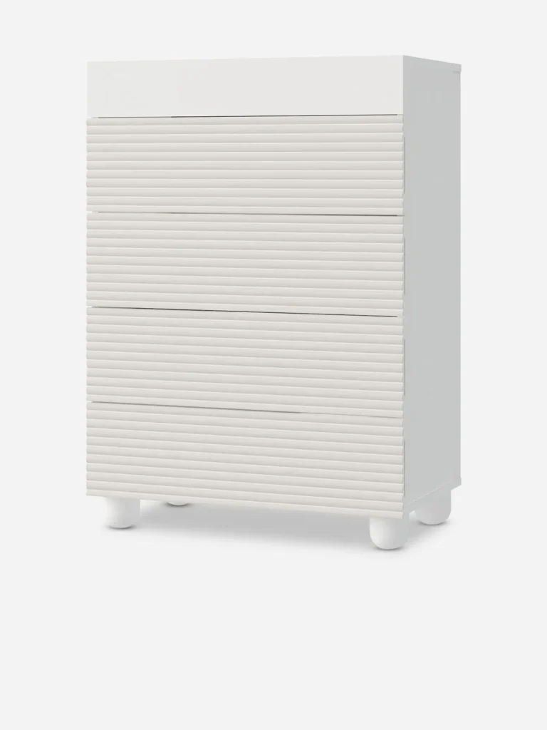 Self Assembly Unfold Cloud 4 Drawer Chest Lacquer White