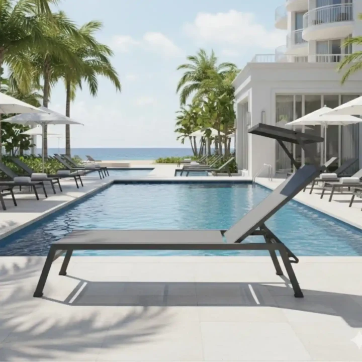 Rhodes Sun Lounger With Sun Visor