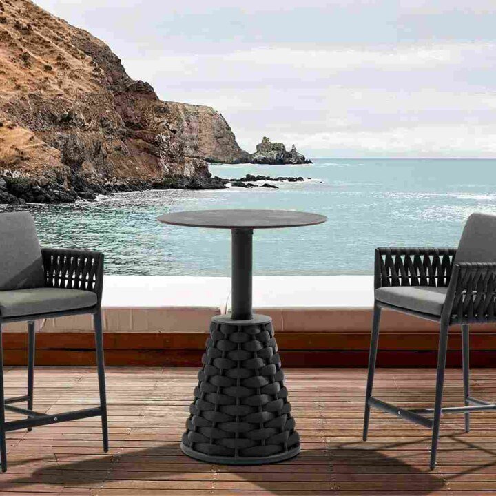 Hug Round Adjustable Height Table – Anthracite
