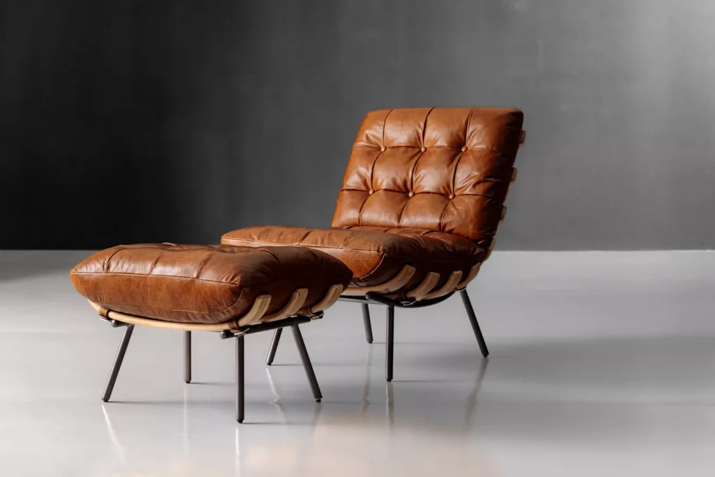 Fidel Leather Lounge Chair – Tan