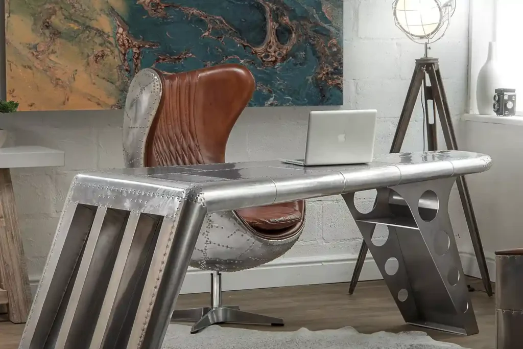 Hawker Aluminium Desk & Hawker Egg Chair