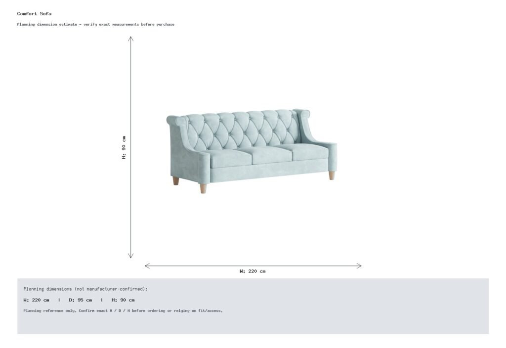 Comfort Sofa Dimension
