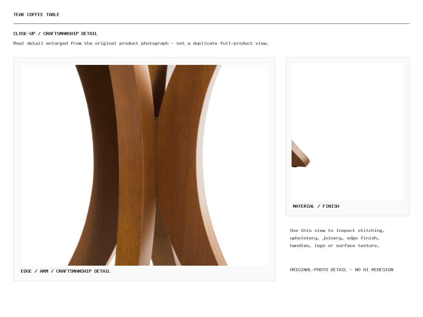 Teak Coffee Table Closeup
