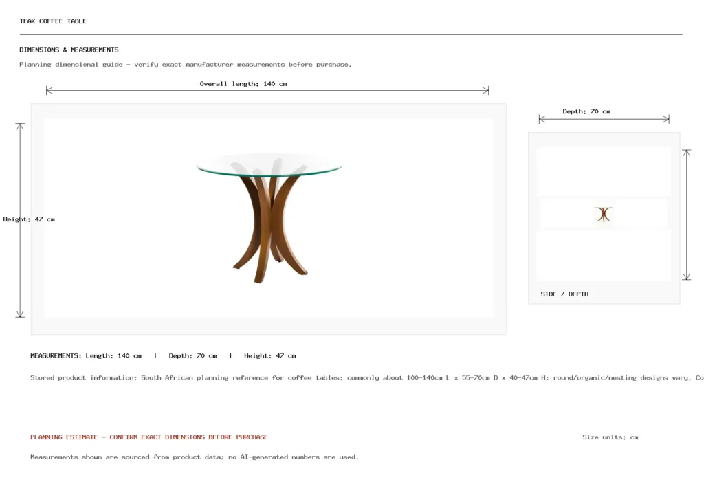 Teak Coffee Table Dimension