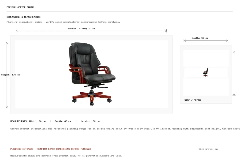 Premium Office Chair Dimension