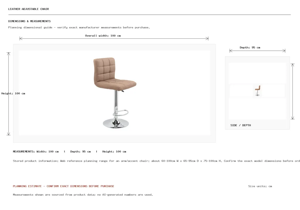 Leather Adjustable Chair Dimension