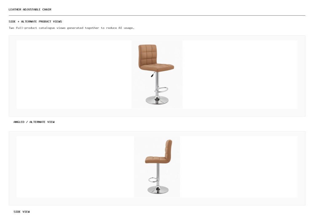 Leather Adjustable Chair angled alternate and side product views