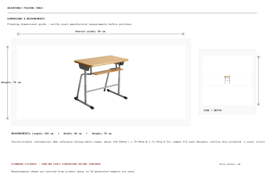 Adjustable Folding Table Dimension