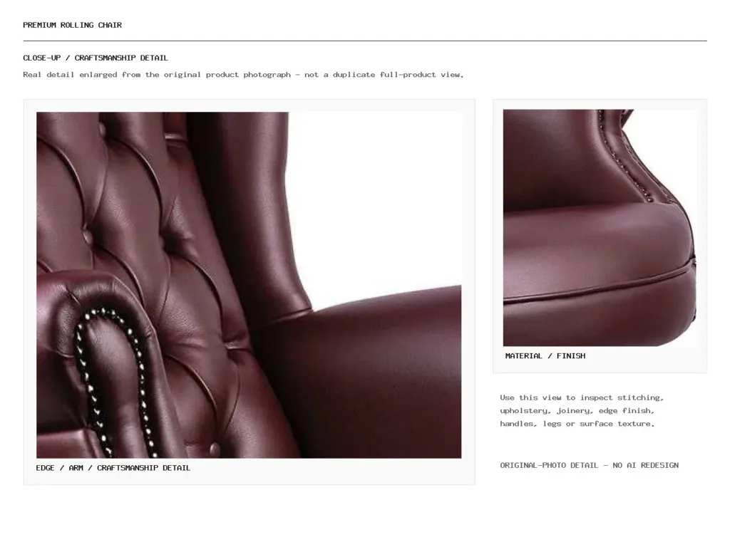Premium Rolling Chair Closeup