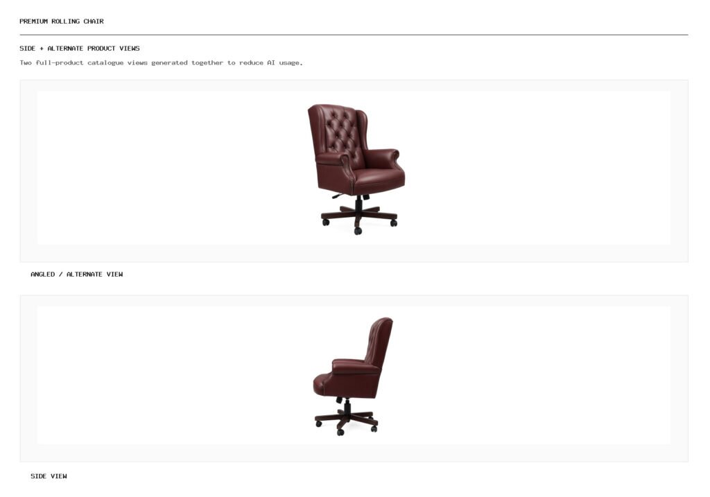Premium Rolling Chair angled alternate and side product views