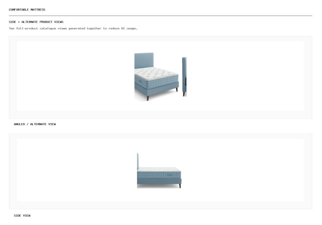Comfortable Mattress angled alternate and side product views