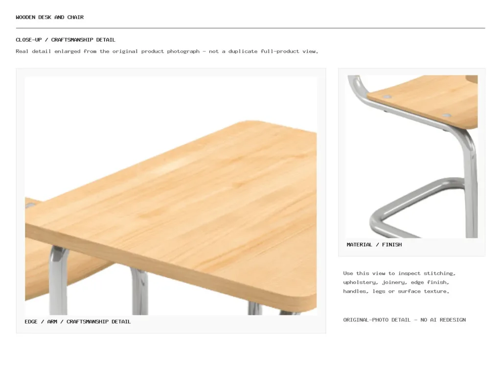 Wooden Desk And Chair Closeup