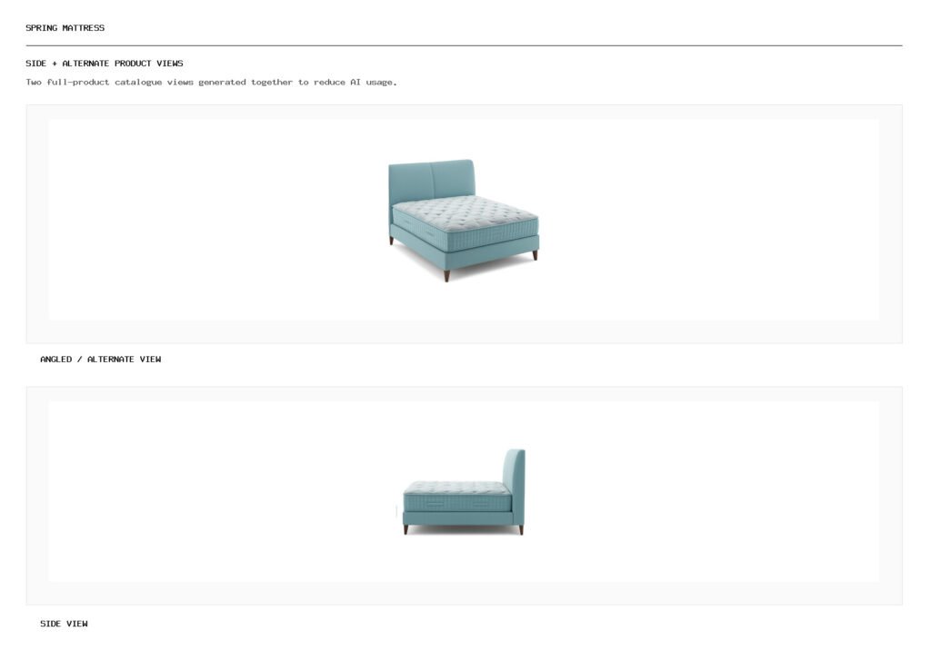 Spring Mattress angled alternate and side product views
