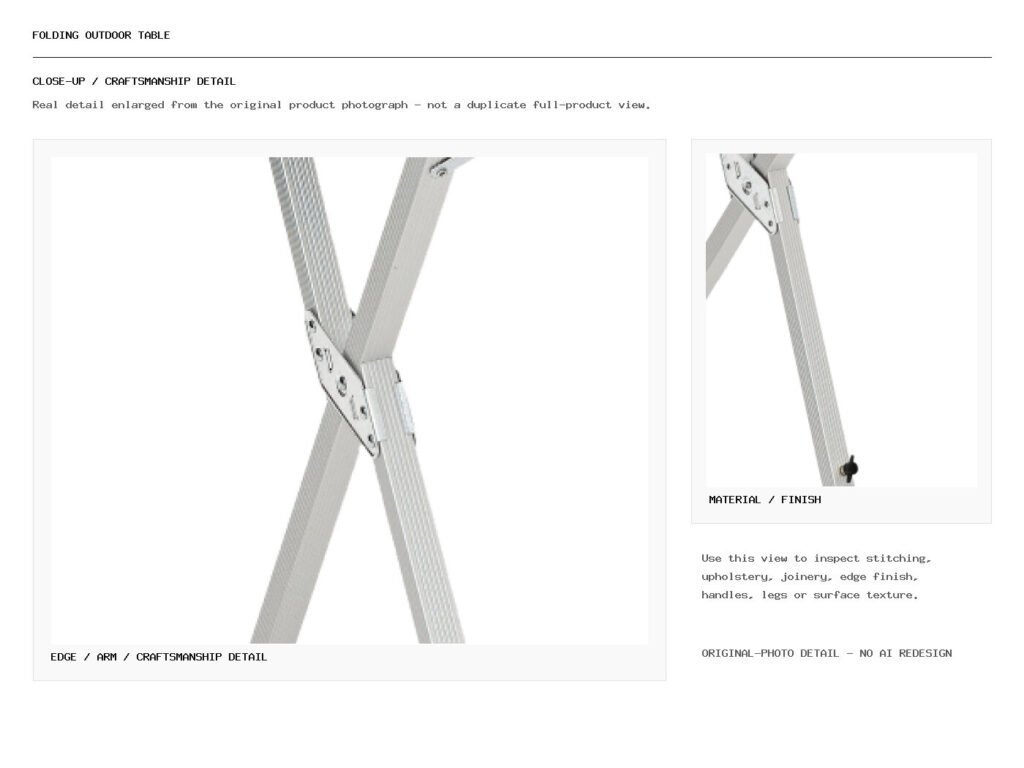 Folding Outdoor Table Closeup