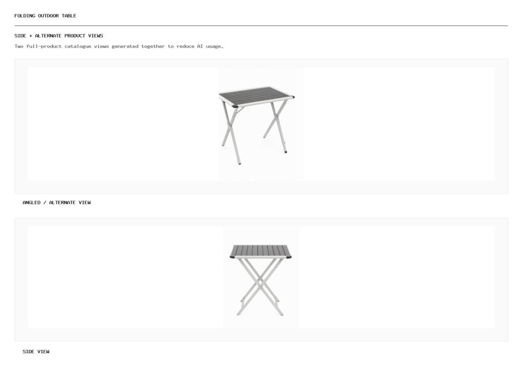 Folding Outdoor Table angled alternate and side product views