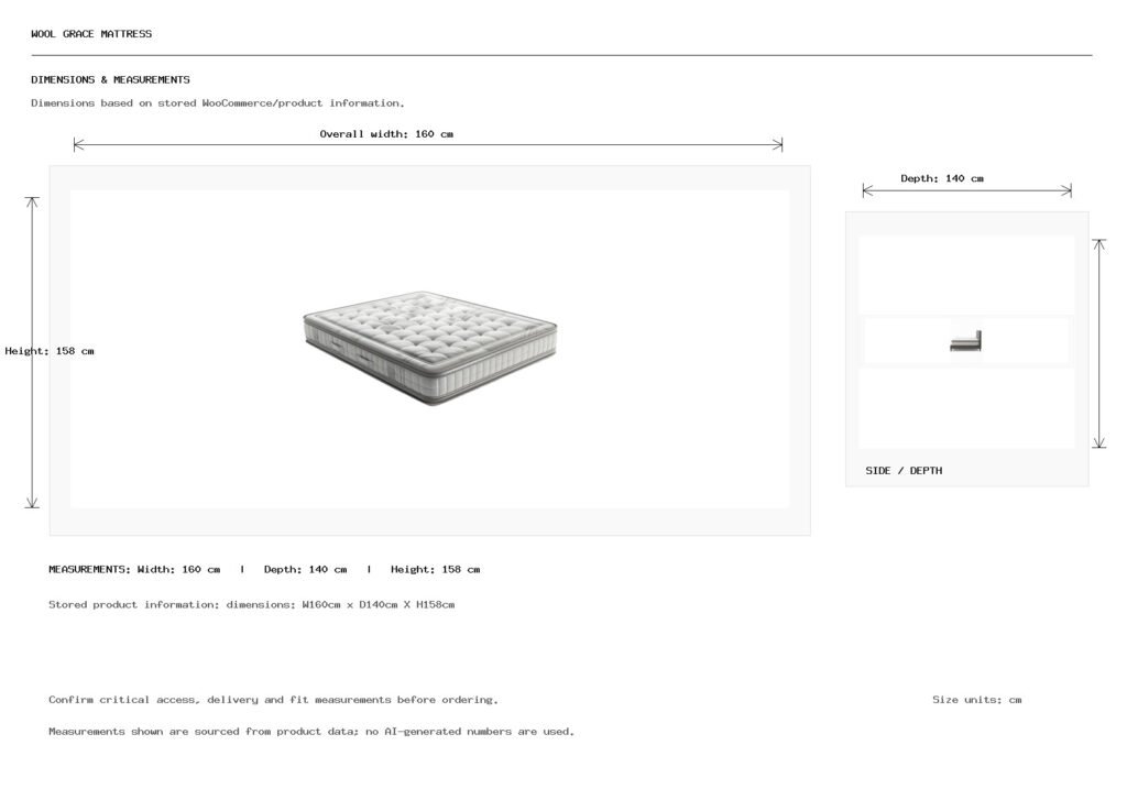 Wool Grace Mattress Dimension