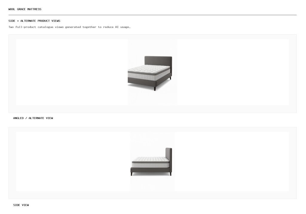 Wool Grace Mattress angled alternate and side product views