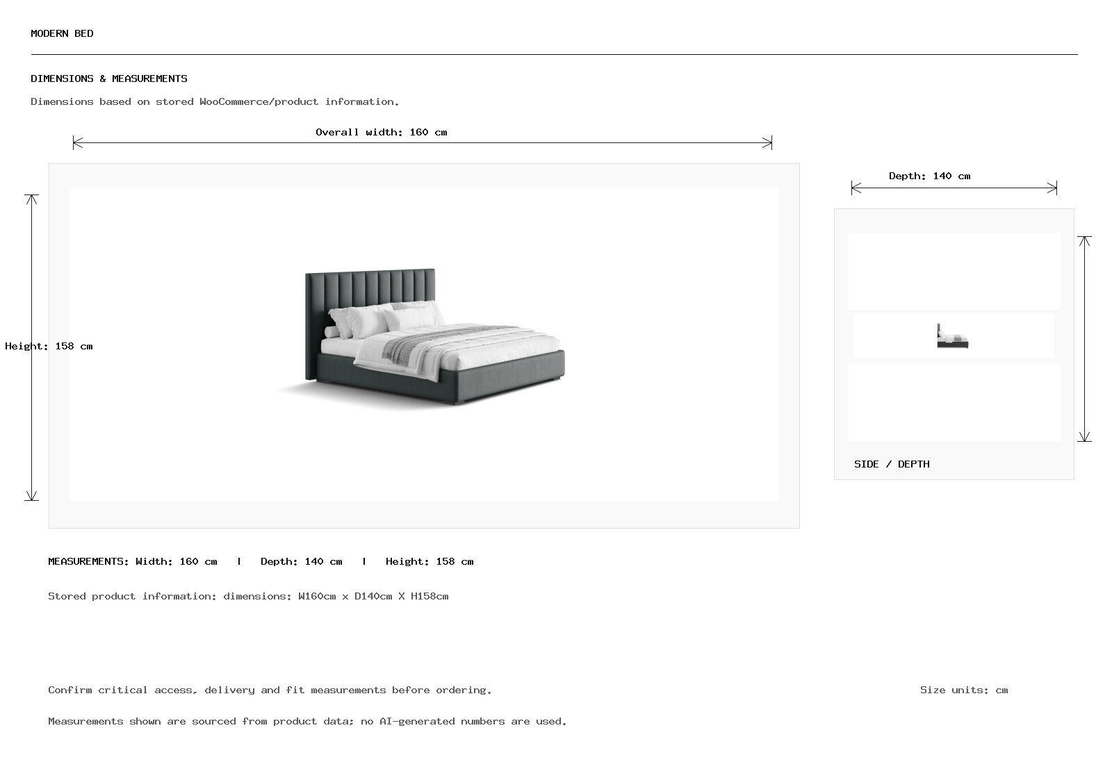 Modern Bed Dimension