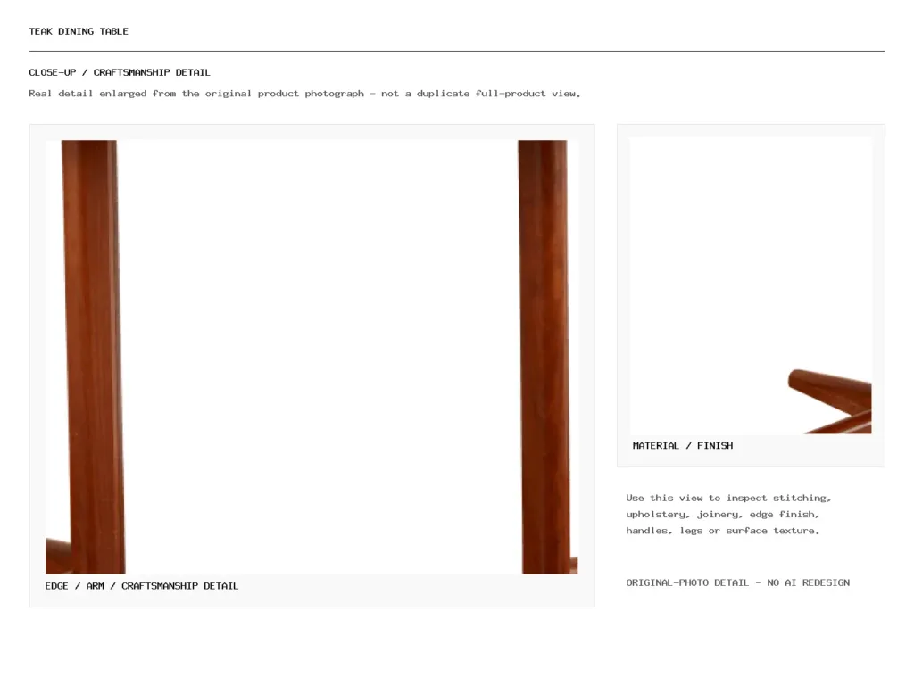 Teak Dining Table Closeup