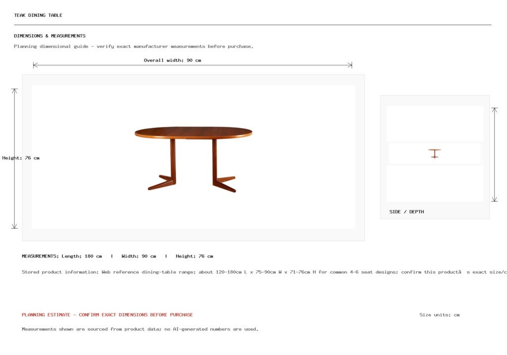 Teak Dining Table Dimension