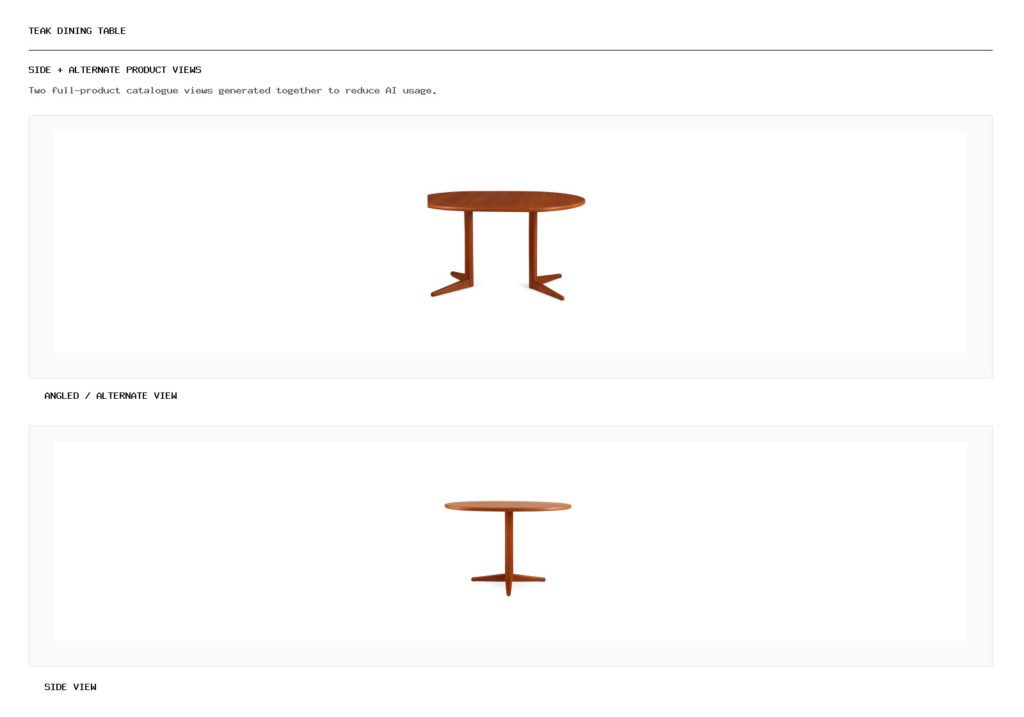 Teak Dining Table angled alternate and side product views