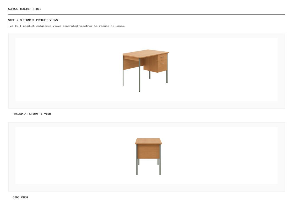 School Teacher Table angled alternate and side product views