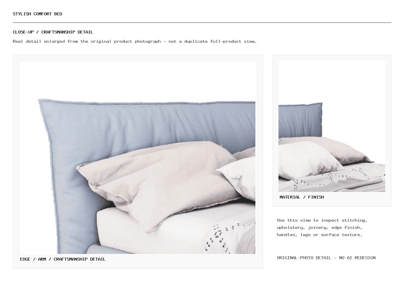 Stylish Comfort Bed Closeup