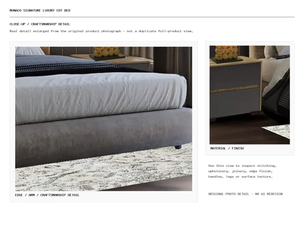 Monaco Signature Luxury Cot Bed Closeup