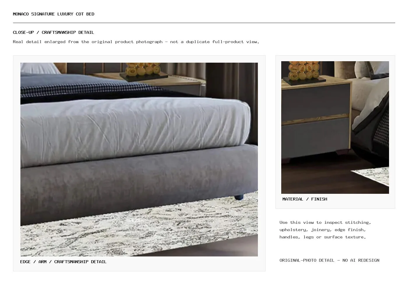Monaco Signature Luxury Cot Bed Closeup