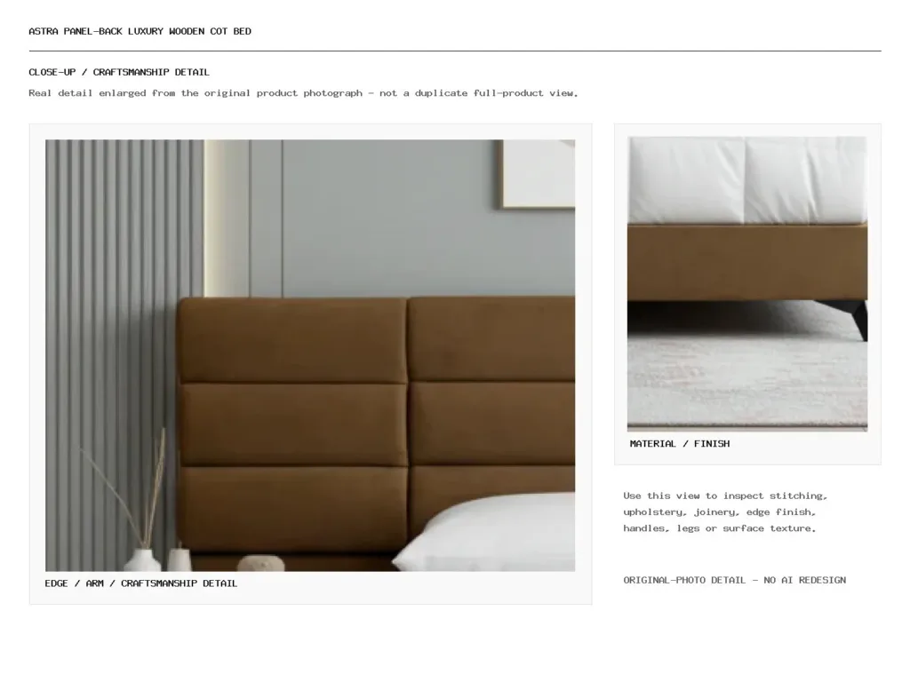 Astra Panel-Back Luxury Wooden Cot Bed Closeup